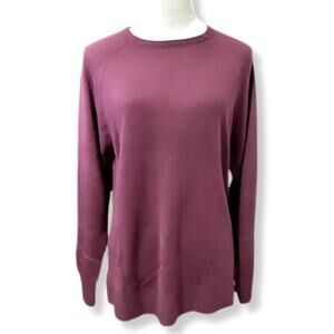 Sweet Romeo Pullover Sweater Long Sleeve Crew Neck Tight Knit Purple Women's S